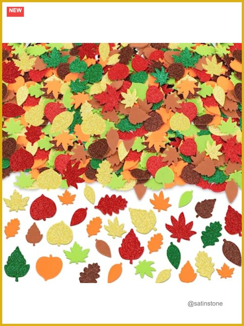 300Pcs Fall Leaf Foam Stickers EVA Self-Adhesive Thanksgiving Crafts Kids